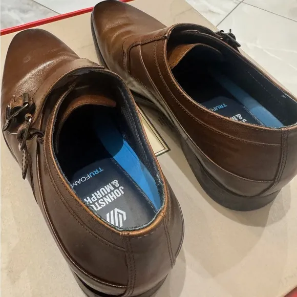 🆕  Johnston &amp; Murphy Gibbons Double Monk Memory Foam Leather Mens Dress Loafer