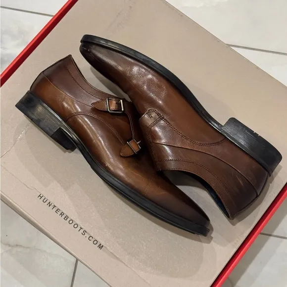 🆕  Johnston &amp; Murphy Gibbons Double Monk Memory Foam Leather Mens Dress Loafer