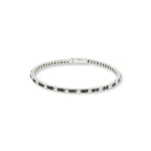 0.35 Cts Blue Diamond Tennis Bracelet in 925 Two Tone