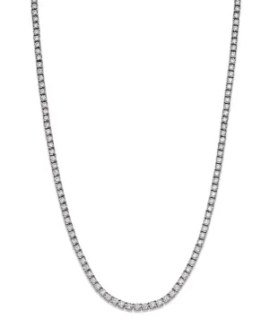 14k White Gold 7.09Ct Diamond Tennis Necklace with 166 Diamonds