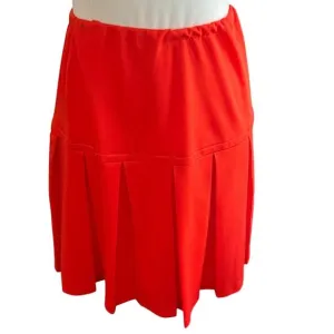 1970s Vintage Red Pleated Mini Tennis Skirt Size XS Union Made Retro Sporty