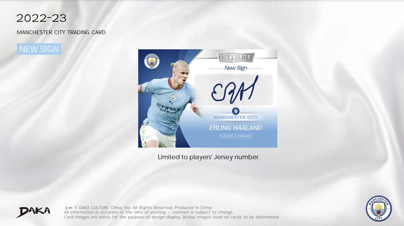 2022-23 MANCHESTER CITY Ineffable Soccer Sports Card X DaKA