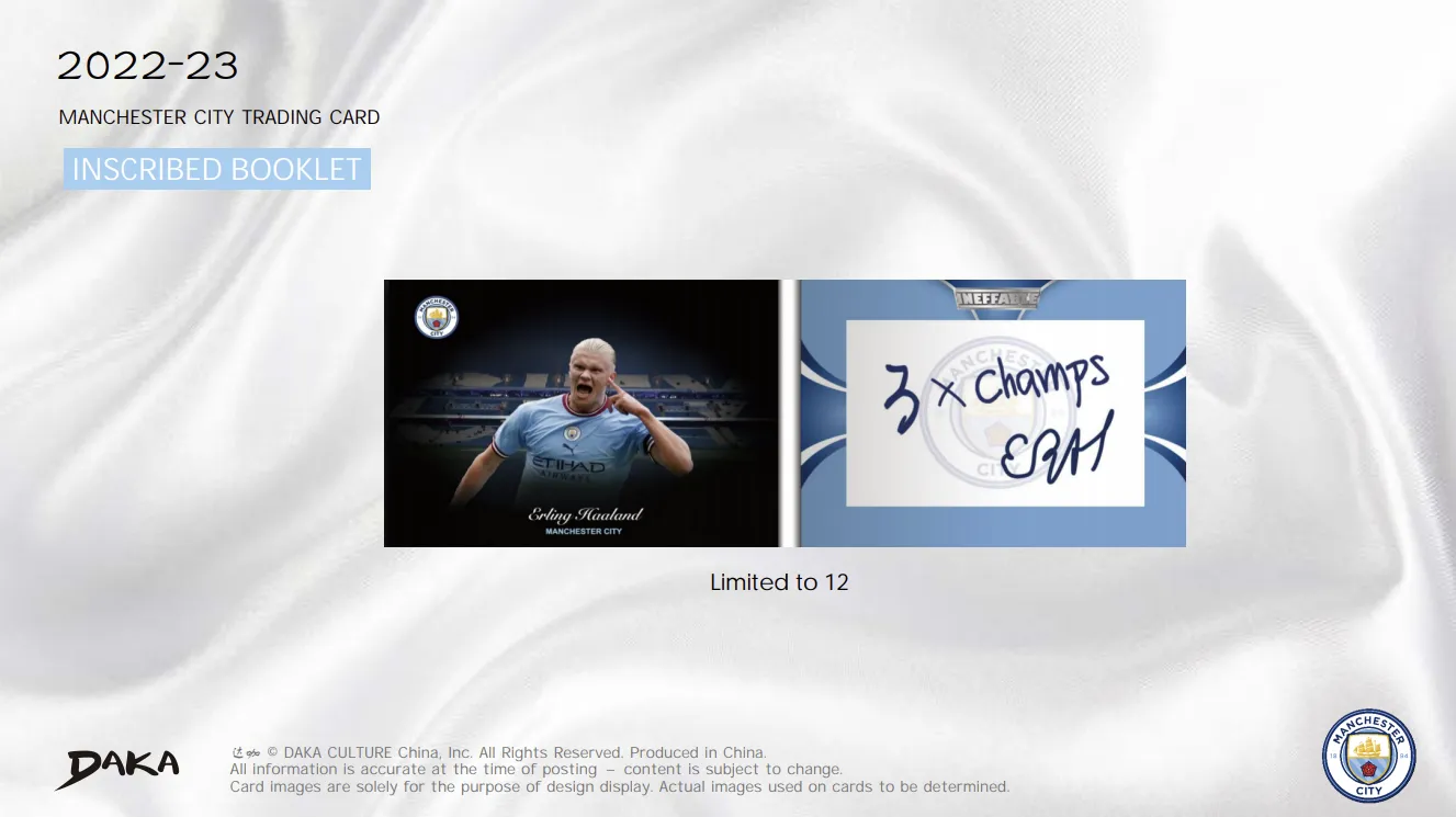 2022-23 MANCHESTER CITY Ineffable Soccer Sports Card X DaKA