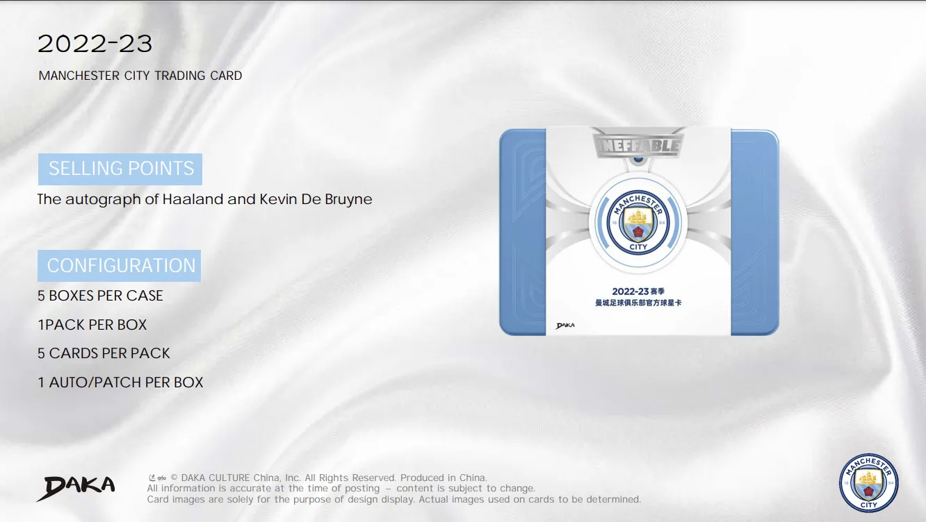 2022-23 MANCHESTER CITY Ineffable Soccer Sports Card X DaKA