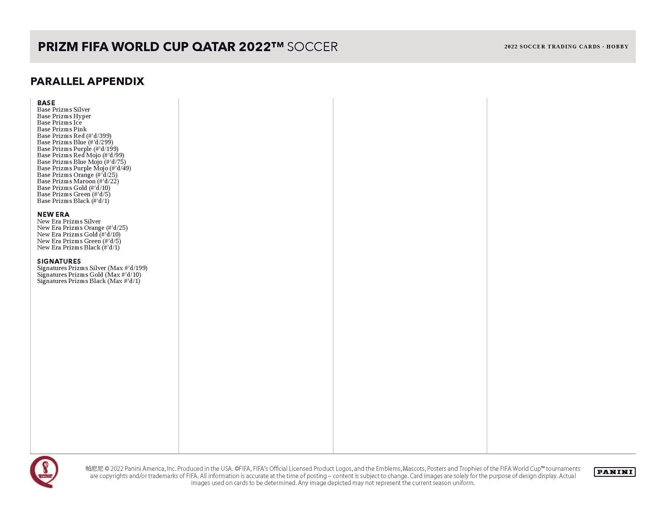 2022 Panini Prizm World Cup Soccer Hobby