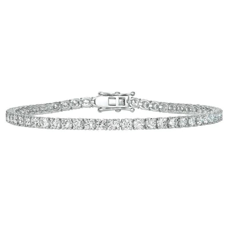 2.14 Carat 7.5'' Natural Diamond Tennis Bracelet G-H SI 14K White Gold