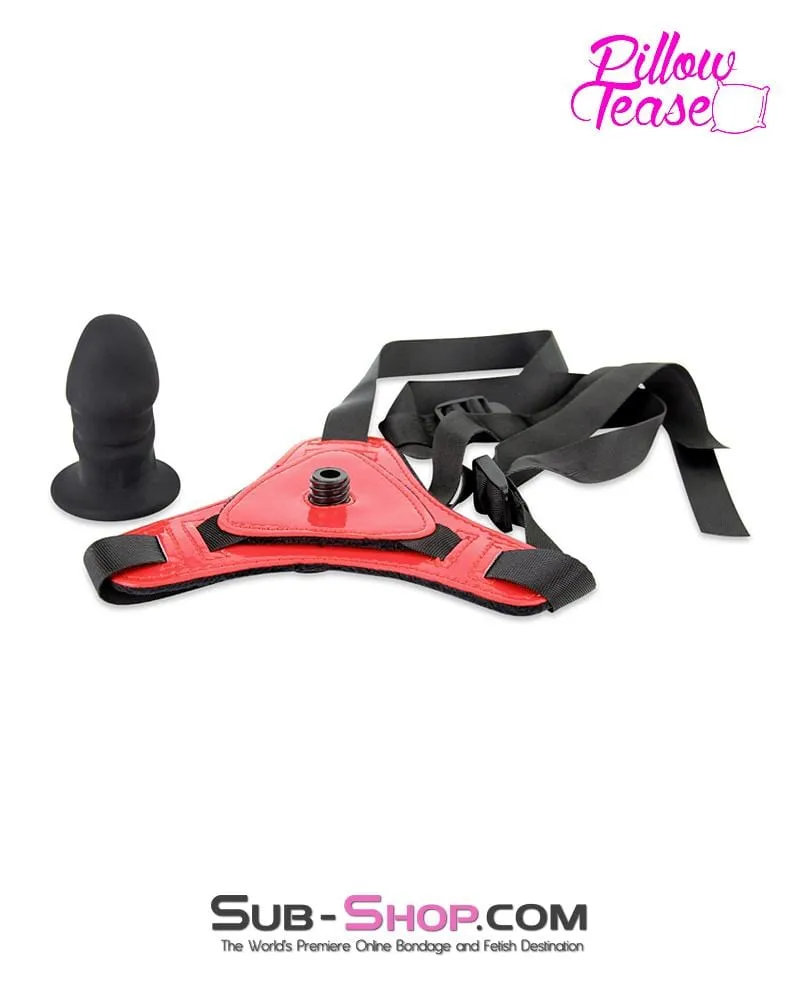 3479M-SIS      Pretty Slave Sissy Little Red Devil Pegging Sissy Humiliation Strap-on Harness with Detachable Penis