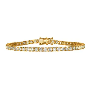 5.15 Carat Natural Diamond Tennis Bracelet G SI 14K Yellow Gold 6''