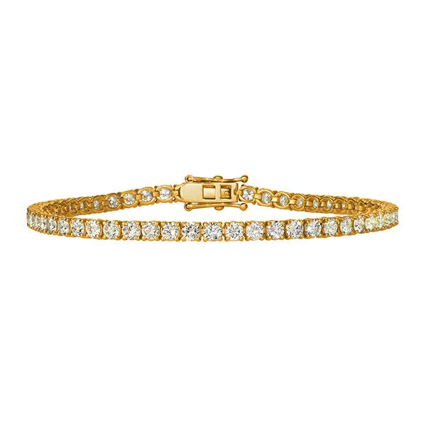 5.15 Carat Natural Diamond Tennis Bracelet G SI 14K Yellow Gold 6''
