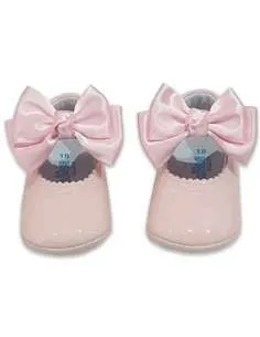 712 Baby Pink Bow Soft Baby Shoe