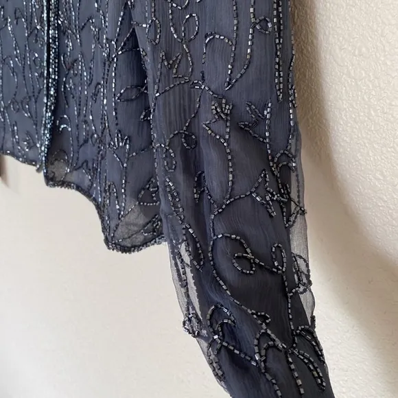 90s Silk NWT‎ beaded cardigan