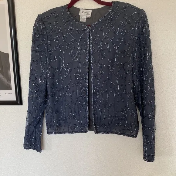 90s Silk NWT‎ beaded cardigan