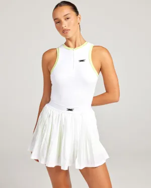 Ace Zip Dress - White/Lime