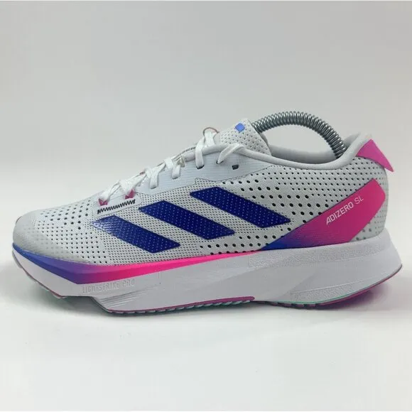 Adidas Adizero SL Junior Kids 5.5 White Pink Low Running Shoes Sneakers H06413