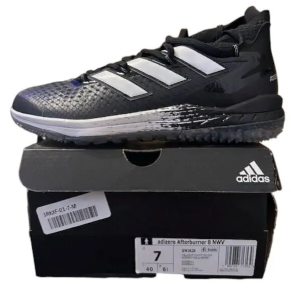 Adidas Afterburner 8 New Wave Baseball Turf Shoes‎ GW3629 Black/White Size 7 NIB
