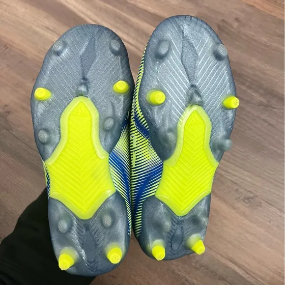 Adidas Kids Nemeziz  FG Kids Laceless Soccer Cleats Royal Blue &amp; Yellow 10.5K