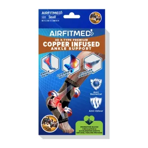 AirFit Medi 3D X-Type Premium Ankle Support (Copper Infused) (1 Piece)