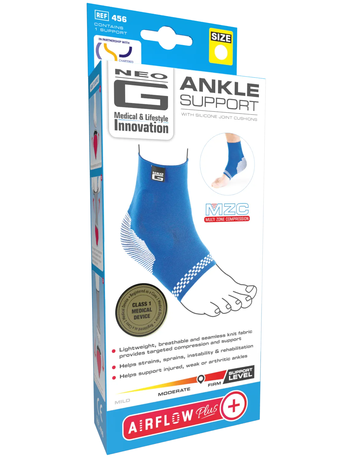 Airflow Plus Ankle Support with Silicone Joint Cushions