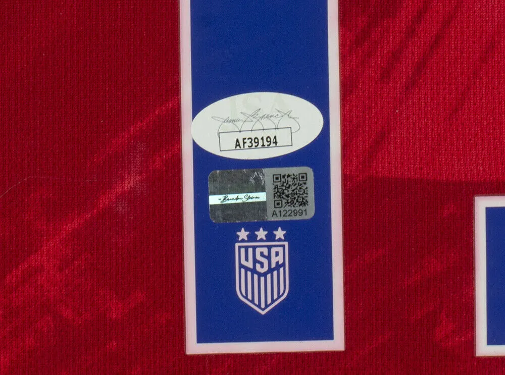 Alex Morgan Signed Framed Red USA Nike Size Soccer Jersey JSA
