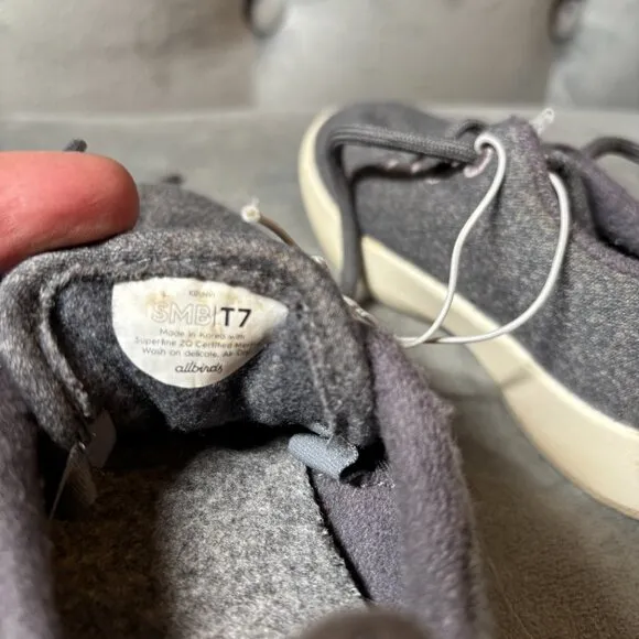 Allbirds Smallbirds Wool Gray Runner Shoes Size T7 NEW