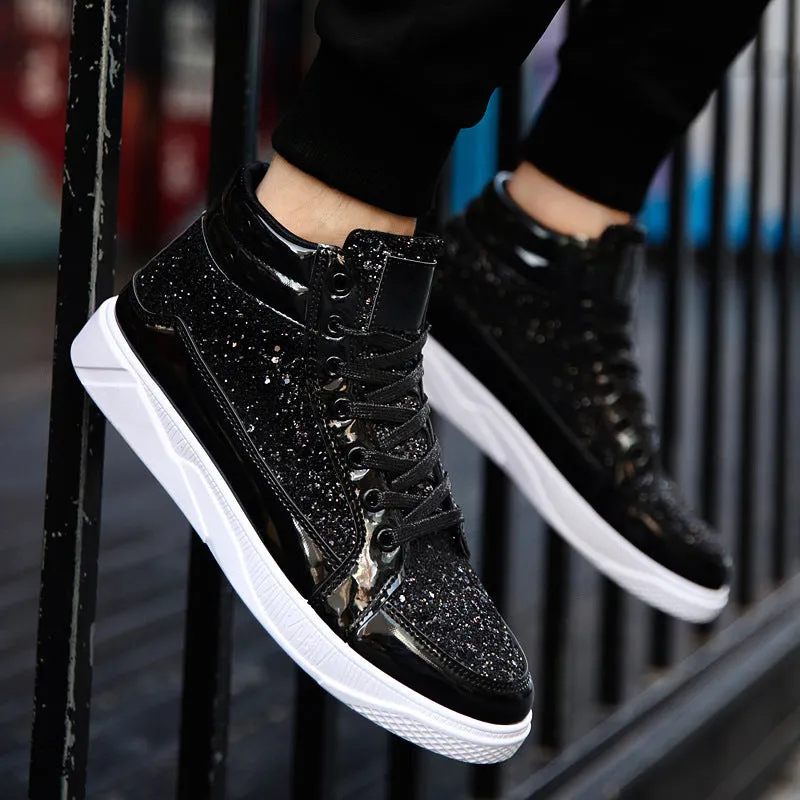Ankle Boots Gold Luxury Glitter Shoes