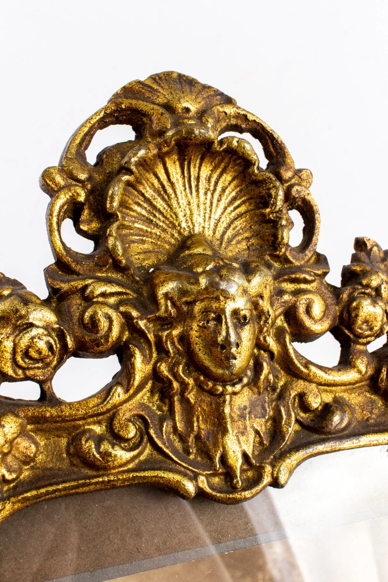 Antique French Art Nouveau Brass Tabletop Frame with Photograph