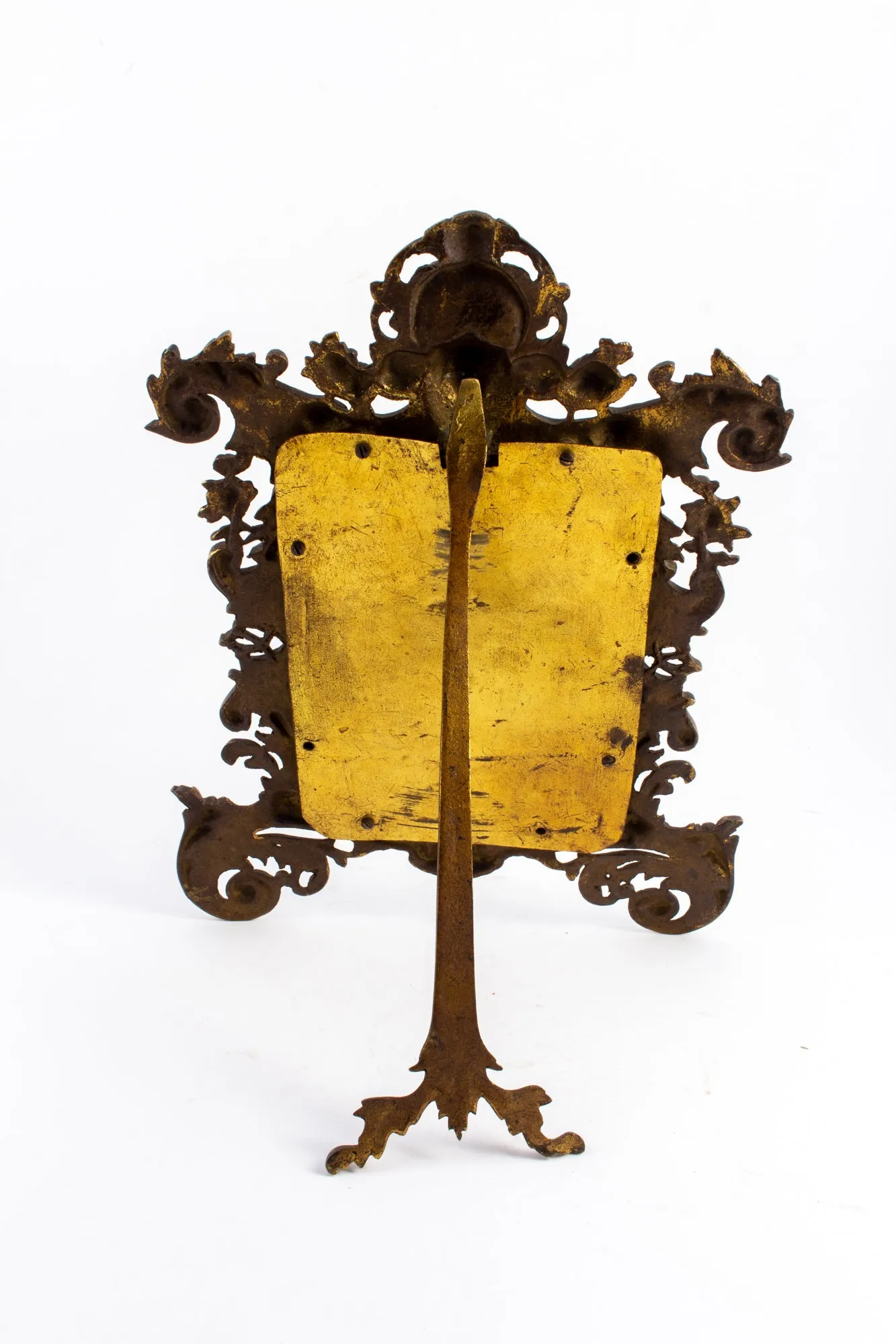 Antique French Art Nouveau Brass Tabletop Frame with Photograph