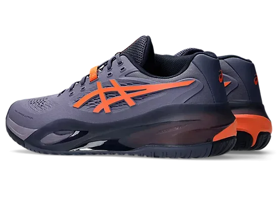 ASICS GEL RESOLUTION X WIDE GREYISH PURPLE/NOVA ORANGE MEN'S TENNIS SHOE
