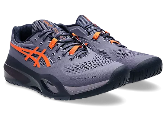 ASICS GEL RESOLUTION X WIDE GREYISH PURPLE/NOVA ORANGE MEN'S TENNIS SHOE
