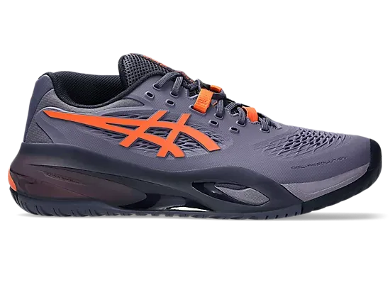 ASICS GEL RESOLUTION X WIDE GREYISH PURPLE/NOVA ORANGE MEN'S TENNIS SHOE
