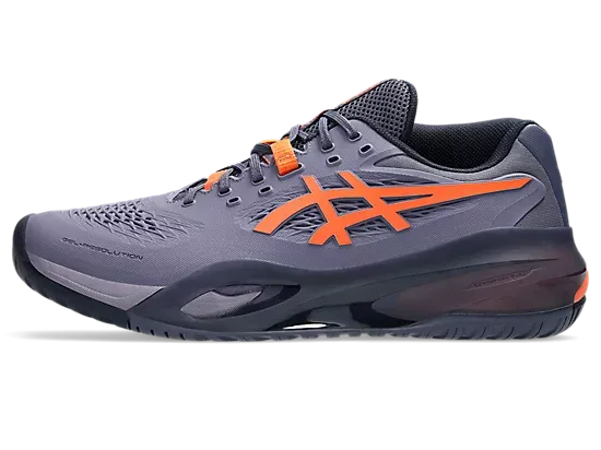 ASICS GEL RESOLUTION X WIDE GREYISH PURPLE/NOVA ORANGE MEN'S TENNIS SHOE