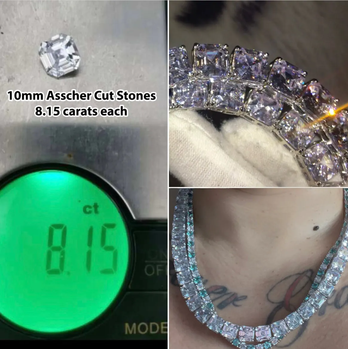 Asscher Diamond Tennis Chain | Tennis Chain | Tennis Necklace | Asscher Necklace | Baguette Chain | Iced Out Chain | Hip Hop Chain | Classy