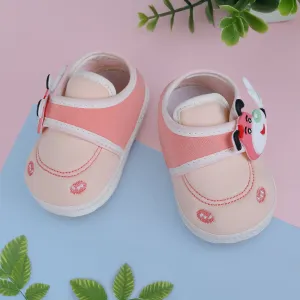 Baby Moo Puppy Face Soft Sole Anti-Slip Booties - Pink
