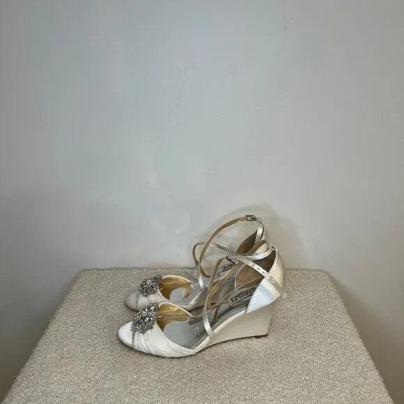 Badgley Mischka Tacey Embellished Strappy Wedge Sandal