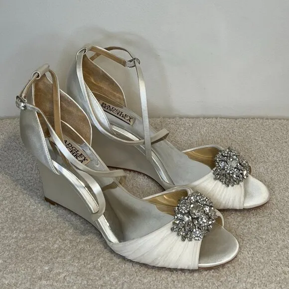 Badgley Mischka Tacey Embellished Strappy Wedge Sandal