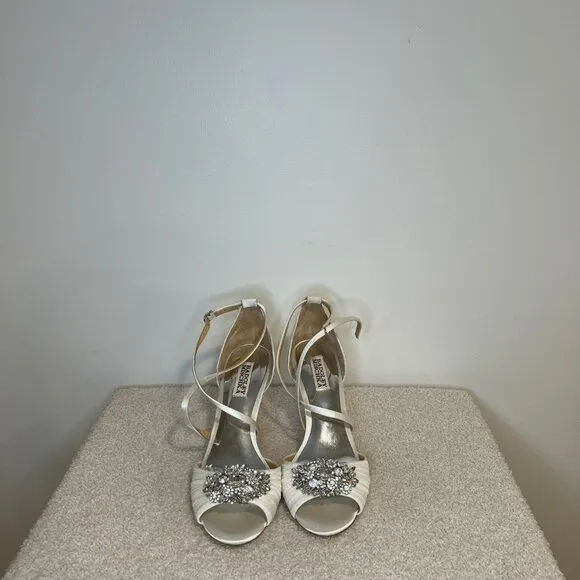 Badgley Mischka Tacey Embellished Strappy Wedge Sandal