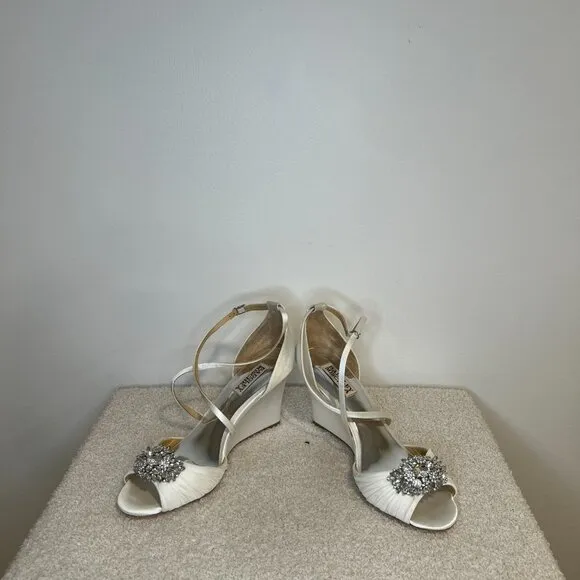Badgley Mischka Tacey Embellished Strappy Wedge Sandal