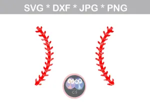 Baseball, laces, ball, baseball, digital download, SVG, DXF, cut file, personal, commercial, use with Silhouette Cameo, Cricut and Die Cutting Machines
