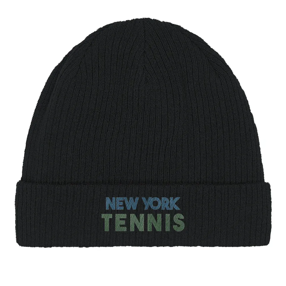 Beanie New York Tennis 2  - Cotton Bio, Embroidered Design