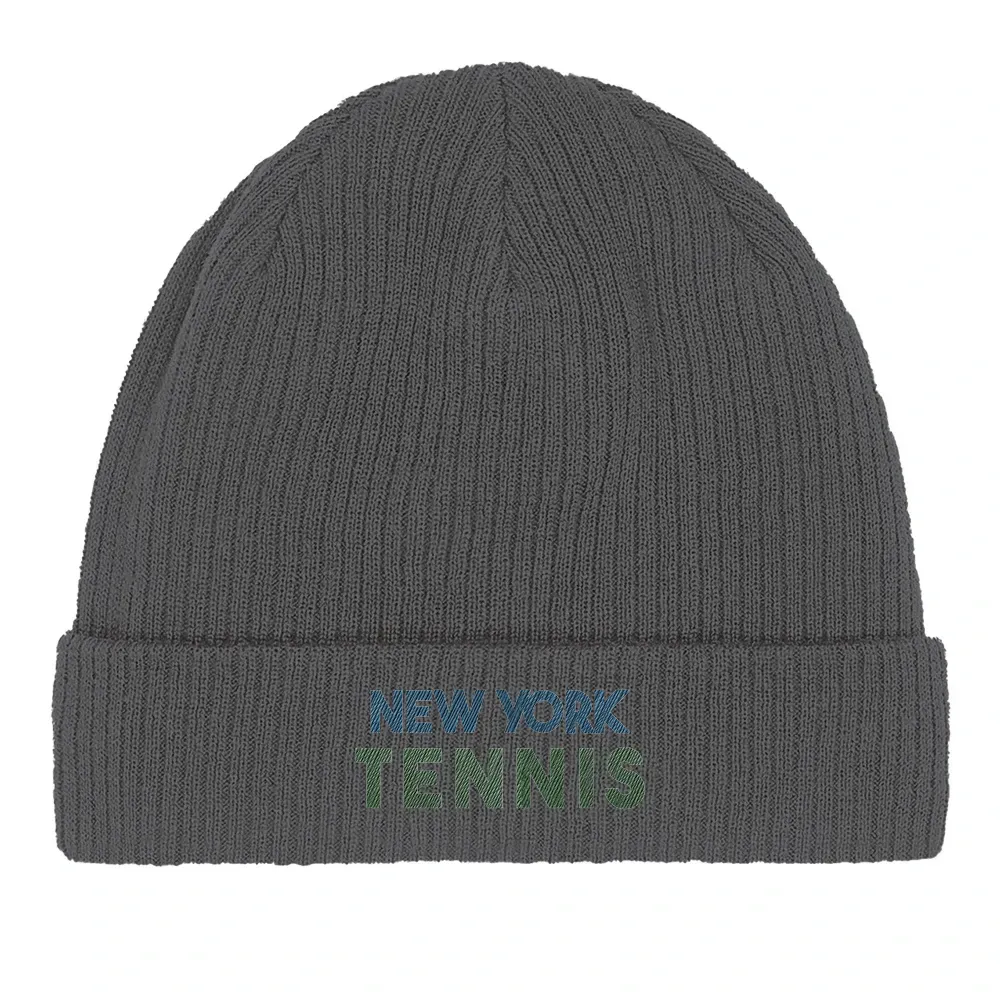 Beanie New York Tennis 2  - Cotton Bio, Embroidered Design