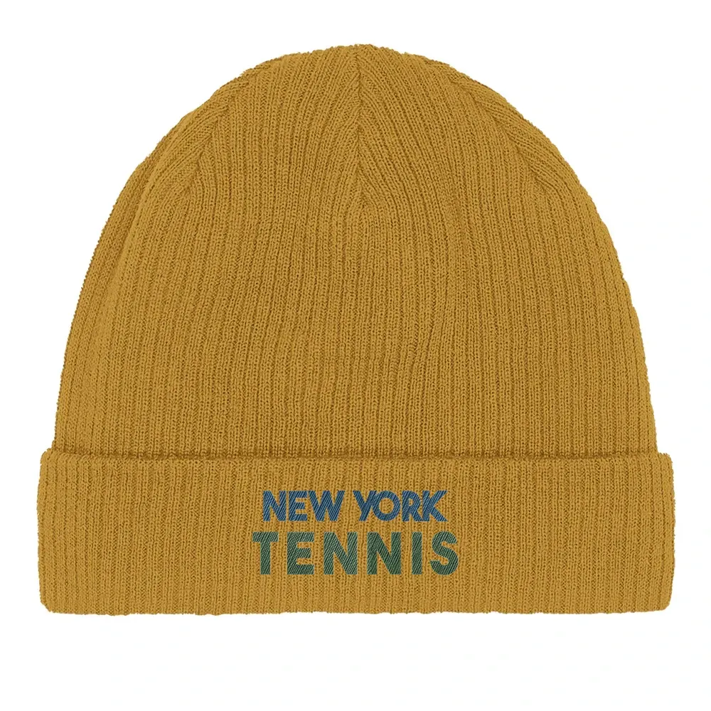 Beanie New York Tennis 2  - Cotton Bio, Embroidered Design