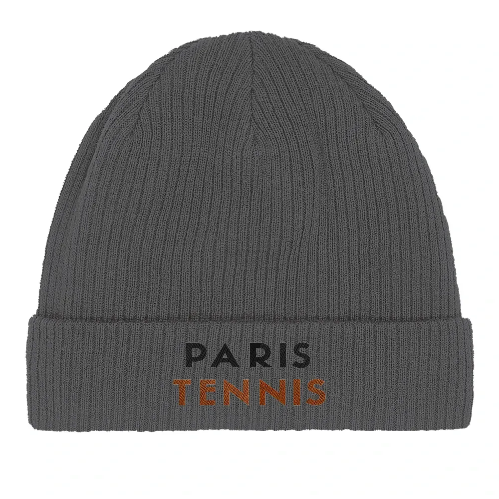 Beanie Paris Tennis 2  - Cotton Bio, Embroidered Design