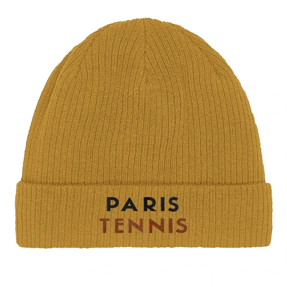 Beanie Paris Tennis 2  - Cotton Bio, Embroidered Design