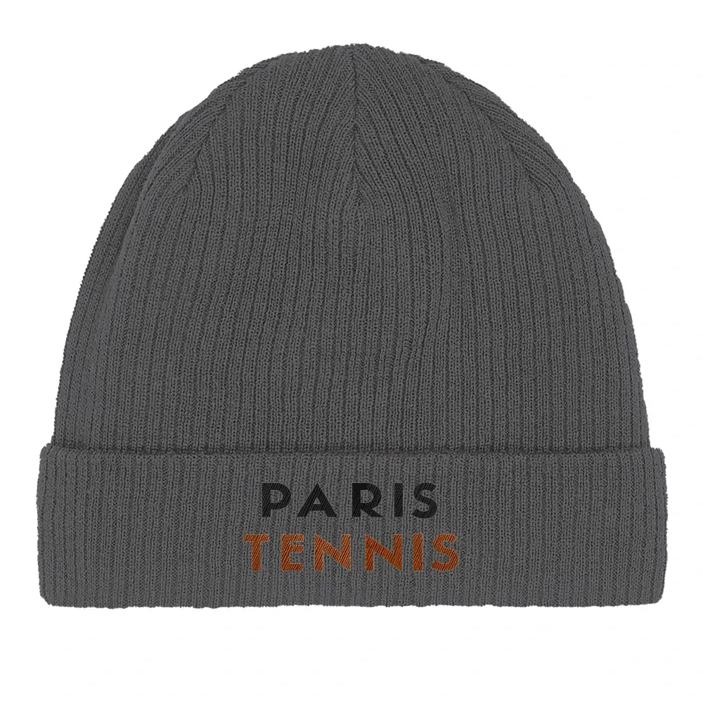 Beanie Paris Tennis 2  - Cotton Bio, Embroidered Design