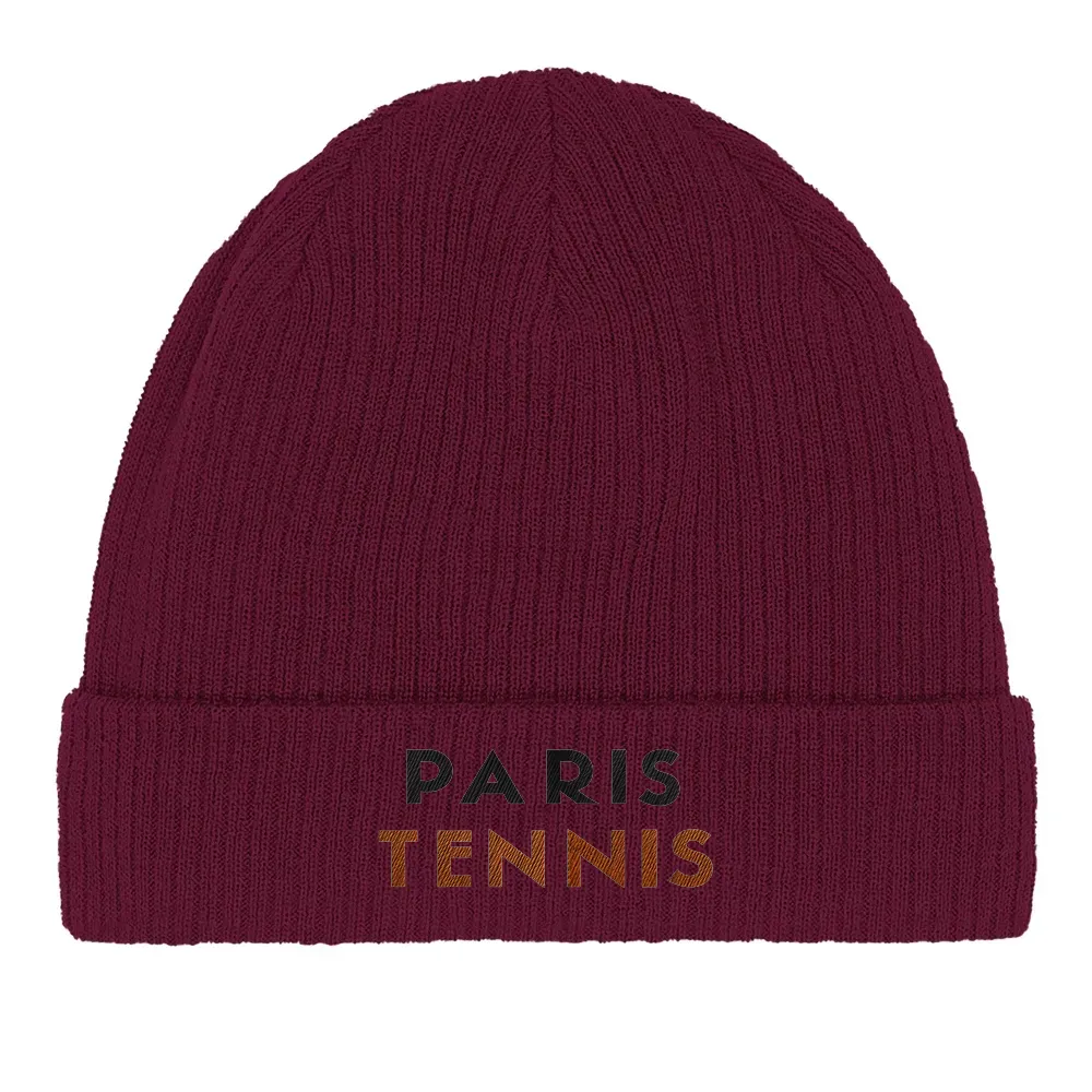 Beanie Paris Tennis 2  - Cotton Bio, Embroidered Design