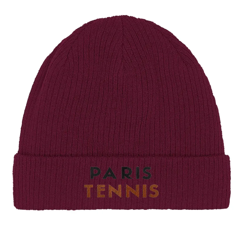 Beanie Paris Tennis 2  - Cotton Bio, Embroidered Design