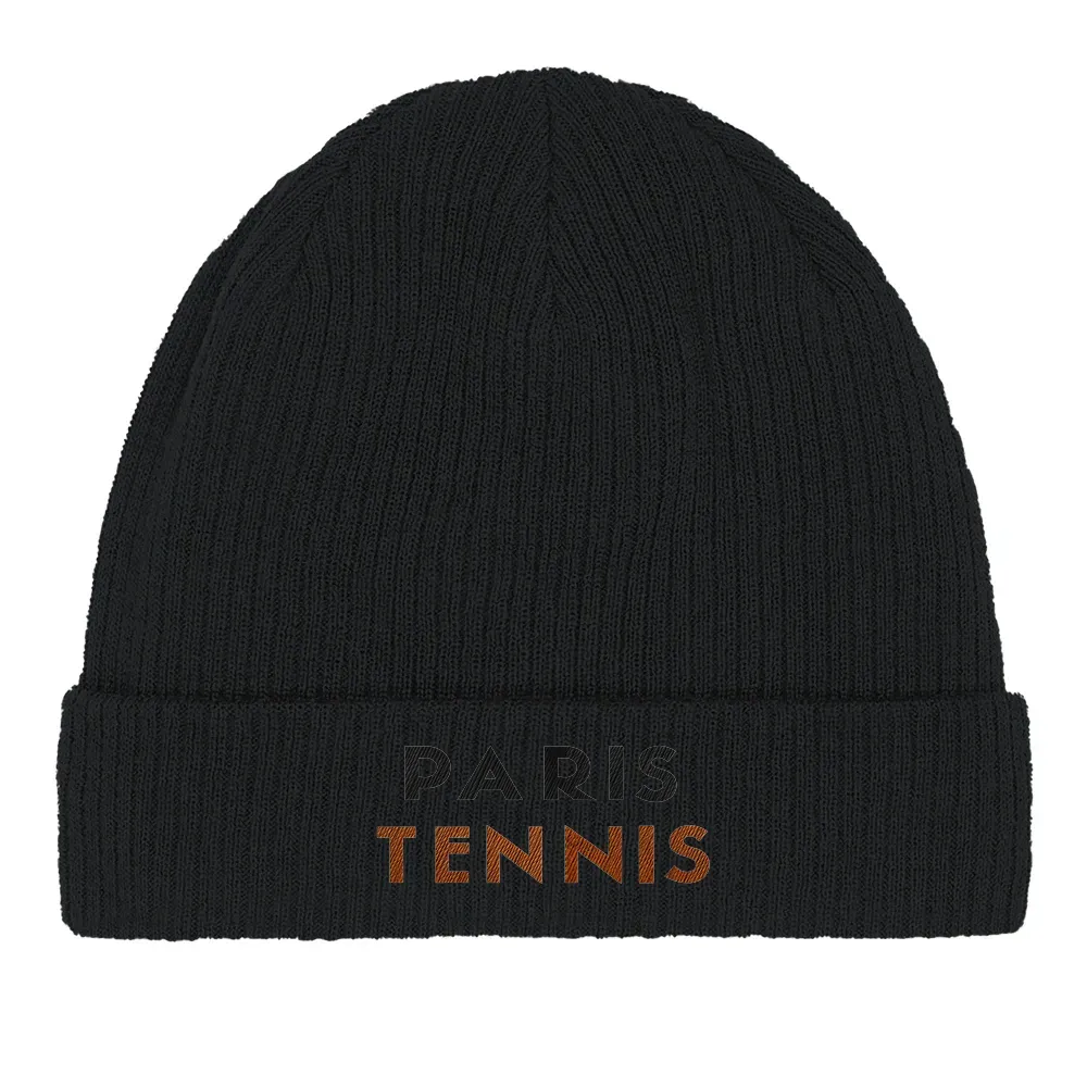 Beanie Paris Tennis 2  - Cotton Bio, Embroidered Design