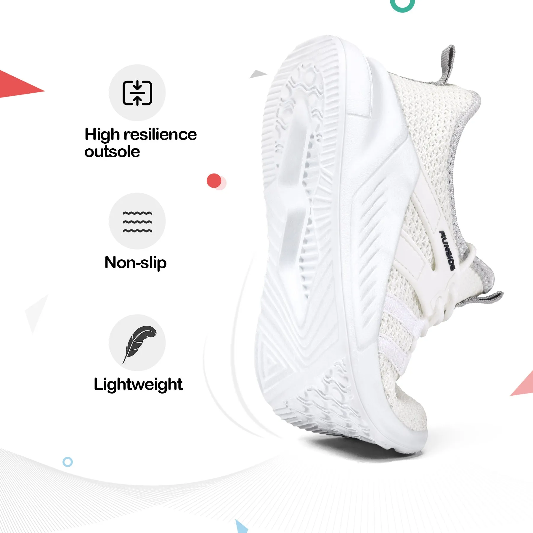 Black/Grey/White Lightweight Breathable Tennis Sneakers