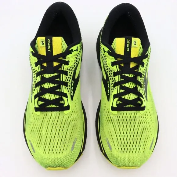Brooks Ghost 14 Mens Size 12D US Nightlife Neon Green Running Shoes Sneakers