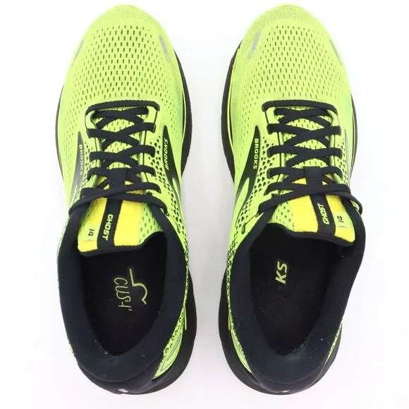 Brooks Ghost 14 Mens Size 12D US Nightlife Neon Green Running Shoes Sneakers